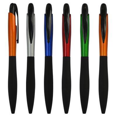 Plastic ballpen with rubber pad