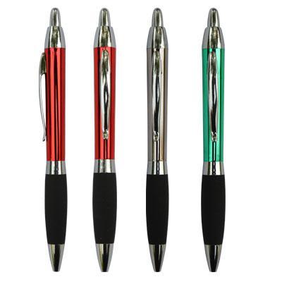 Plastic ballpen with rubber pad 