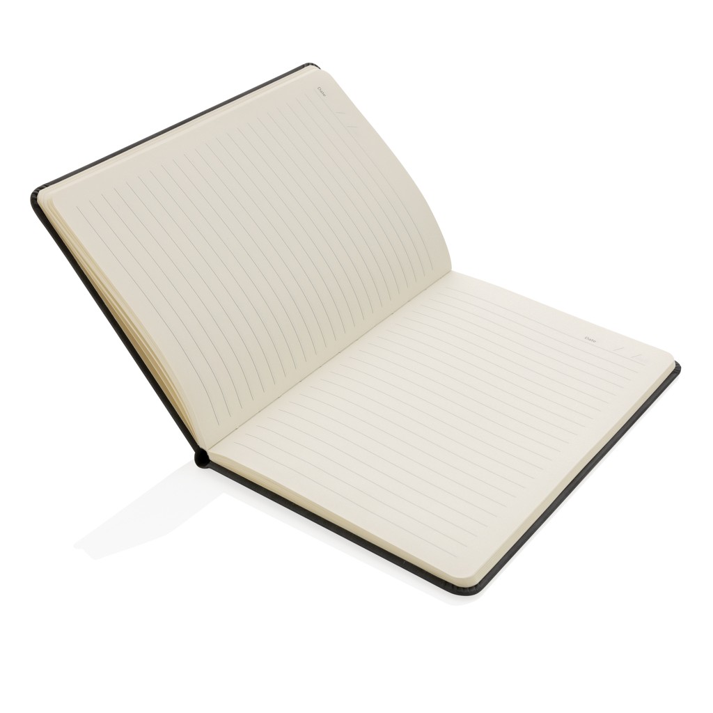 Deluxe hardcover PU notebook A5 with phone and pen holder