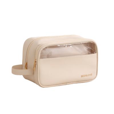 New Naisi Large-Capacity Handheld Wet & Dry Separation Compartmentalized Travel Toiletry Cosmetic Bag
