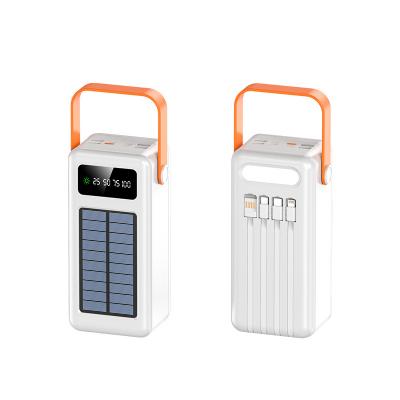 Ultra-Large Capacity Outdoor Solar Power Bank, Built-in Cables, 50000/80000mAh, Super Long-Lasting Battery